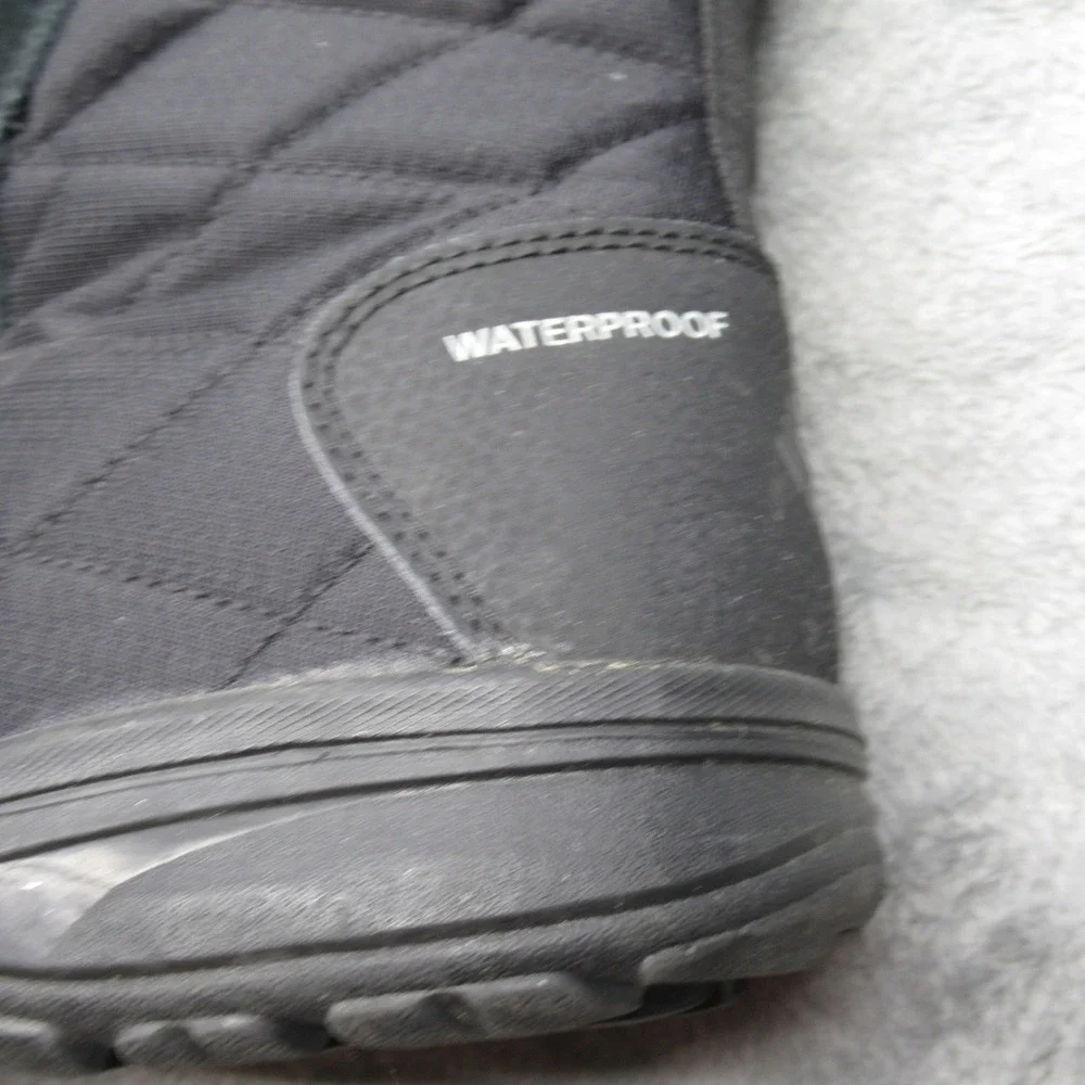 Columbia Winter Boots Women 11 Black Suede Waterproof Insulated Faux Fur Trim